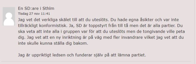 Kommentar SDare Stockholm