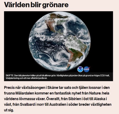 Jorden blir grönare