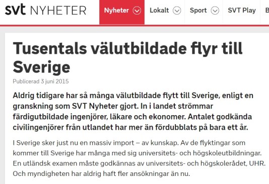 välutbildade flyr till sverige
