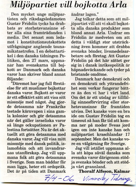 Insändare VT 20060407